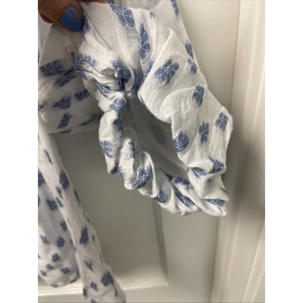 Sonoma Goods For Life Blouse Top Women's XL Blue Floral Rayon 3/4 Sleeve Peasant - Picture 9 of 13